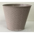 Textured metal round bucket